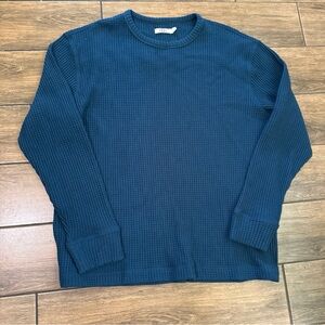 UGG Men's Teal Waffle-Knit Crewneck Sweater